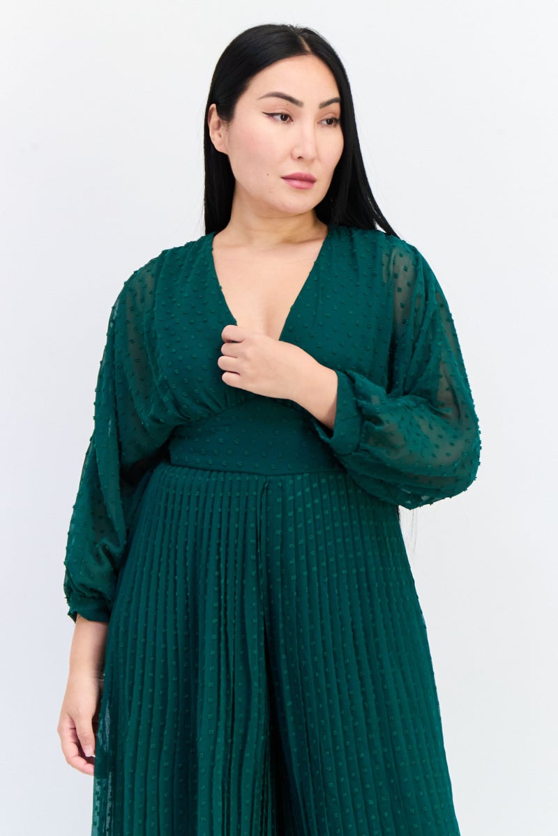 Archive Design Studio Women Textured A-Line Dress, Green - Image 2